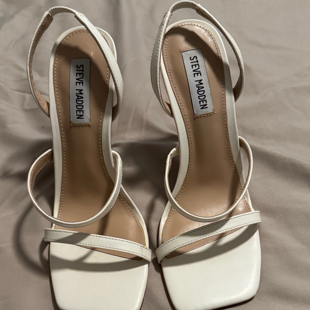 Steve Madden Women's White Strappy Heels